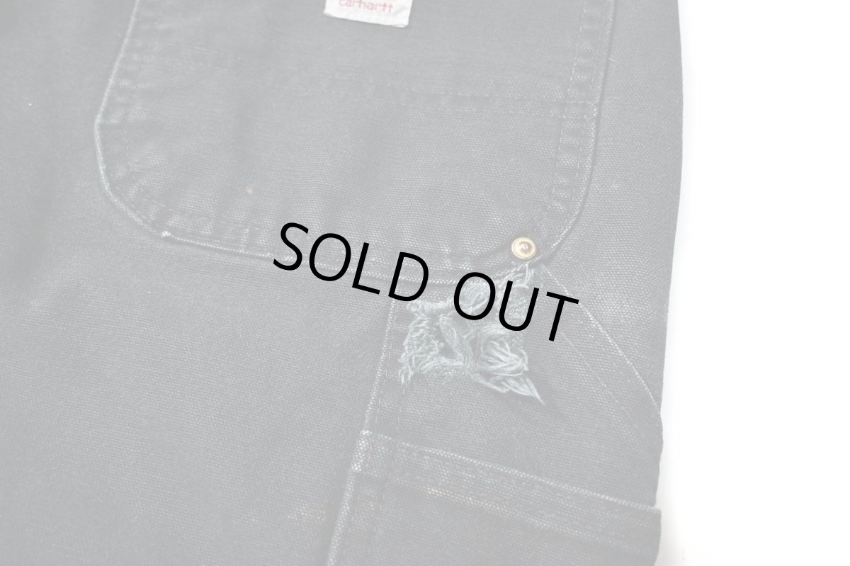 画像6: 17' Used Carhartt Duck Double Knee Carpenter Pants Black made in USA カーハート (6)