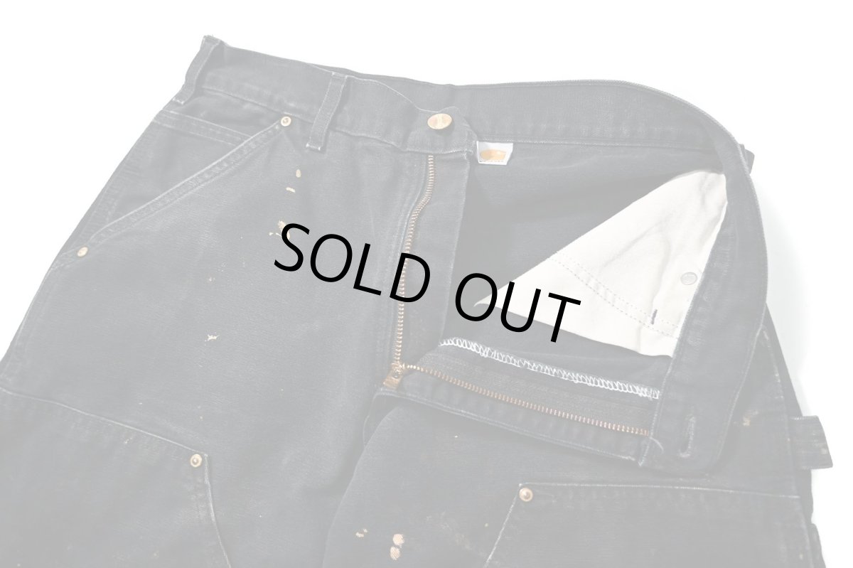 画像7: 17' Used Carhartt Duck Double Knee Carpenter Pants Black made in USA カーハート (7)