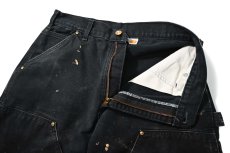 画像7: 17' Used Carhartt Duck Double Knee Carpenter Pants Black made in USA カーハート (7)