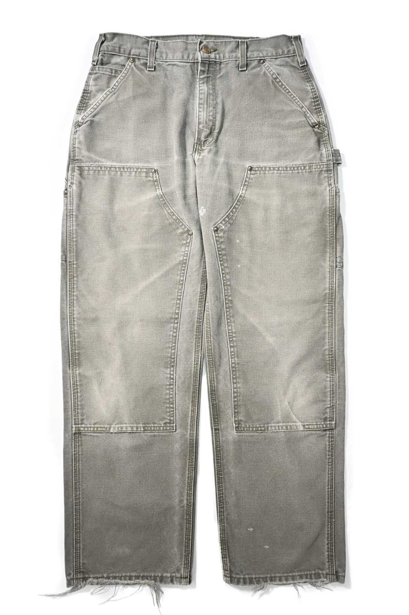 画像1: 11' Used Carhartt Duck Double Knee Carpenter Pants Moss カーハート (1)