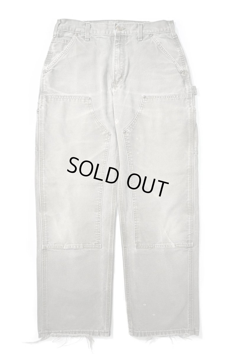画像1: 11' Used Carhartt Duck Double Knee Carpenter Pants Moss カーハート (1)