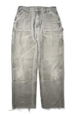 画像1: 11' Used Carhartt Duck Double Knee Carpenter Pants Moss カーハート (1)