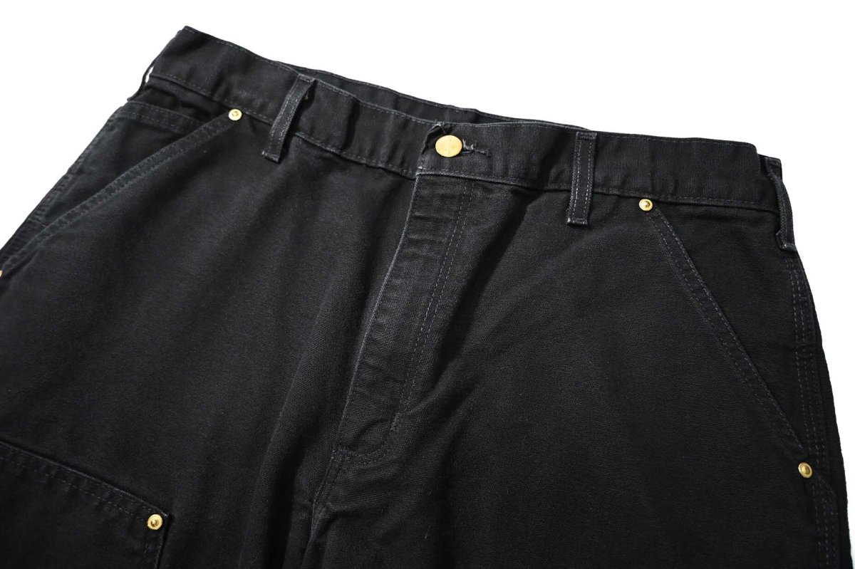 画像2: 23' Used Carhartt Duck Double Knee Carpenter Pants Black made in USA カーハート (2)