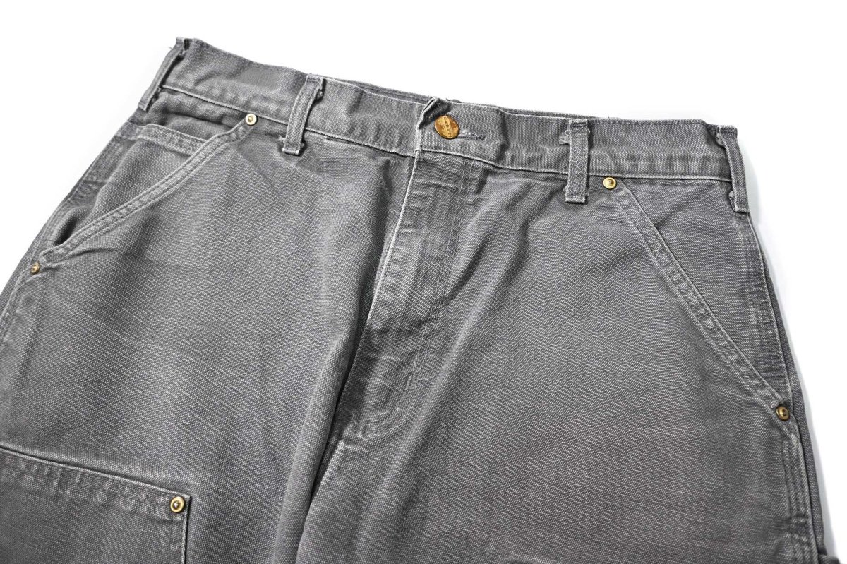 画像2: 13' Used Carhartt Duck Double Knee Carpenter Pants Gravel made in USA カーハート (2)