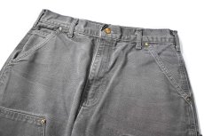 画像2: 13' Used Carhartt Duck Double Knee Carpenter Pants Gravel made in USA カーハート (2)