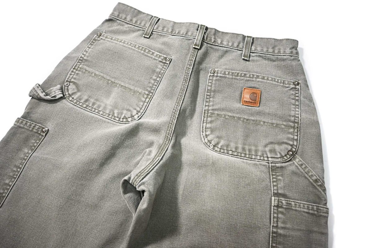 画像5: 11' Used Carhartt Duck Double Knee Carpenter Pants Moss カーハート (5)