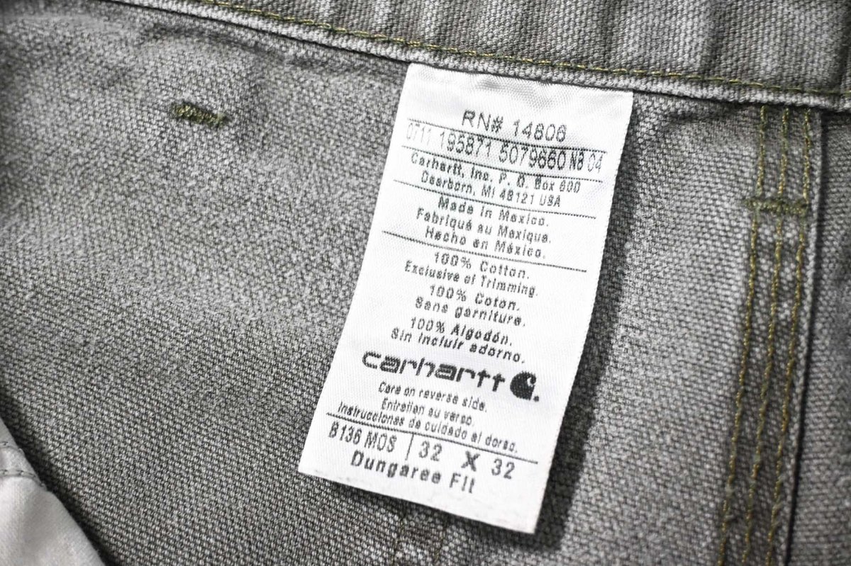 画像7: 11' Used Carhartt Duck Double Knee Carpenter Pants Moss カーハート (7)