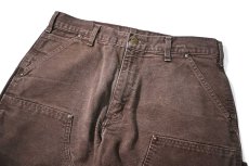 画像2: 22' Used Carhartt Duck Double Knee Carpenter Pants Dark Brown カーハート (2)