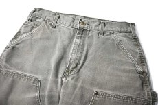 画像2: 11' Used Carhartt Duck Double Knee Carpenter Pants Moss カーハート (2)
