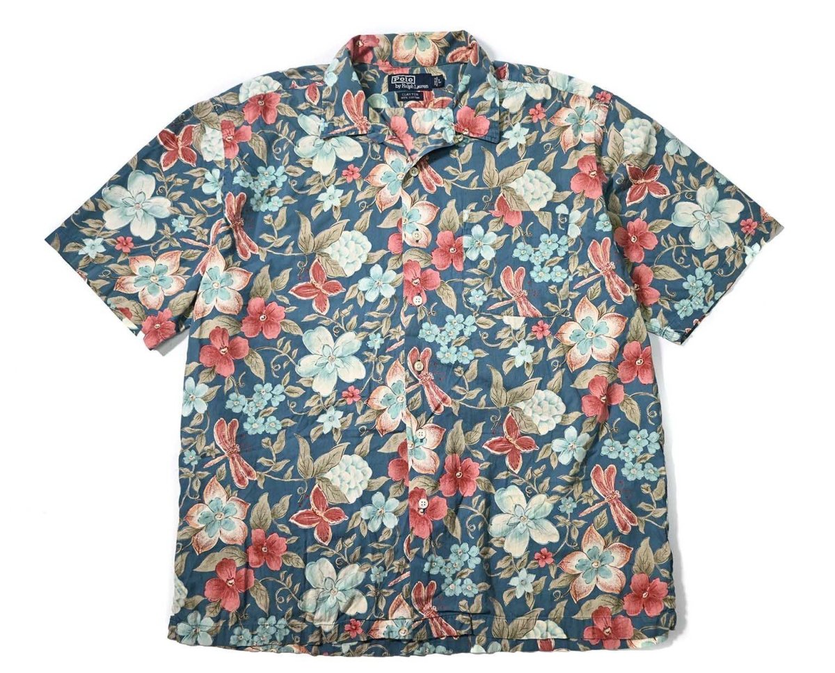 画像1: 90-00s Used Polo Ralph Lauren Open Collar Shirt "Clayton" (1)
