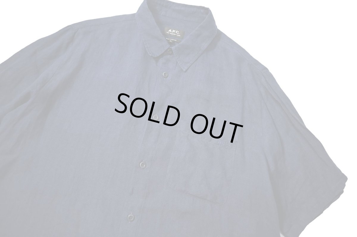 画像2: Used A.P.C. Short Sleeve Linen Shirt (2)