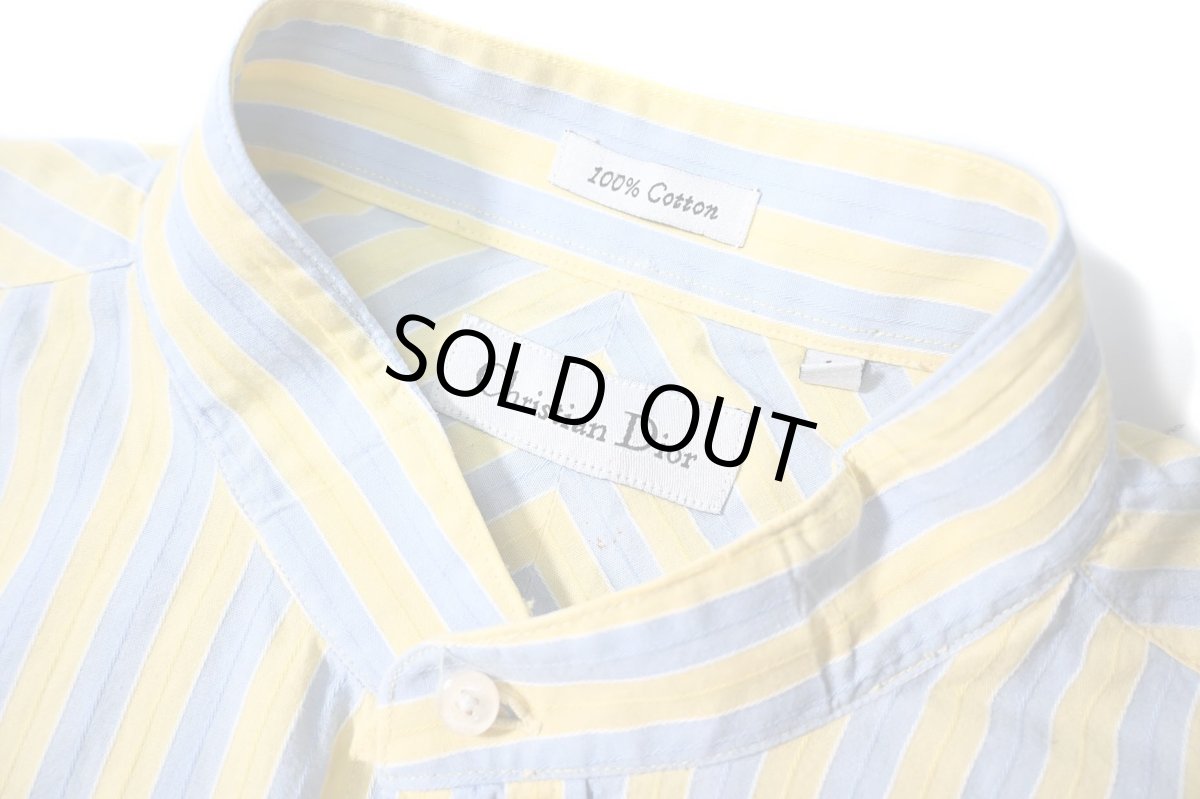 画像5: Used Christian Dior Stripe Band Collar Shirt (5)