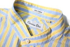 画像5: Used Christian Dior Stripe Band Collar Shirt (5)