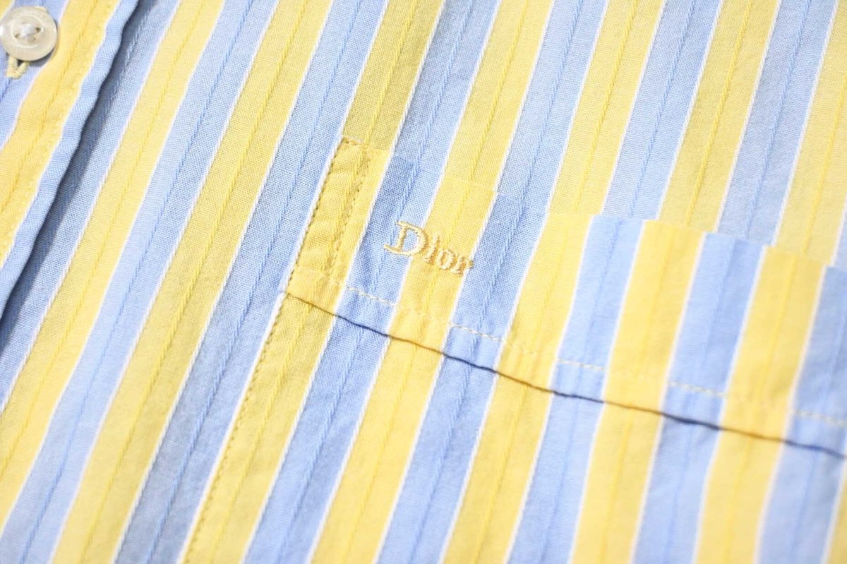 画像4: Used Christian Dior Stripe Band Collar Shirt (4)