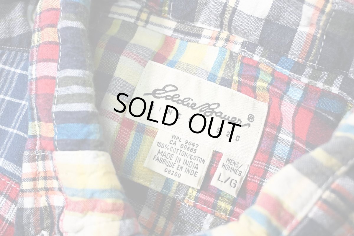 画像4: 90-00s Used Eddie Bauer Short Sleeve Patchwork B/D Shirt (4)