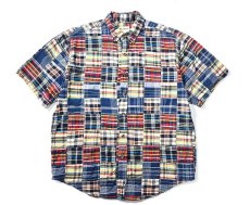 画像1: 90-00s Used Eddie Bauer Short Sleeve Patchwork B/D Shirt (1)