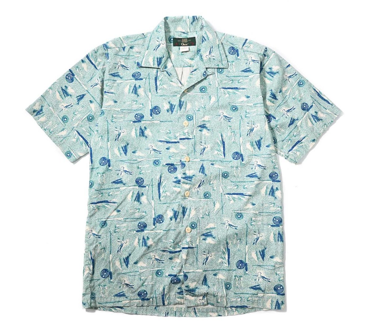 画像1: 90s Used Orvis Short Sleeve Open Collar Shirt made in USA (1)