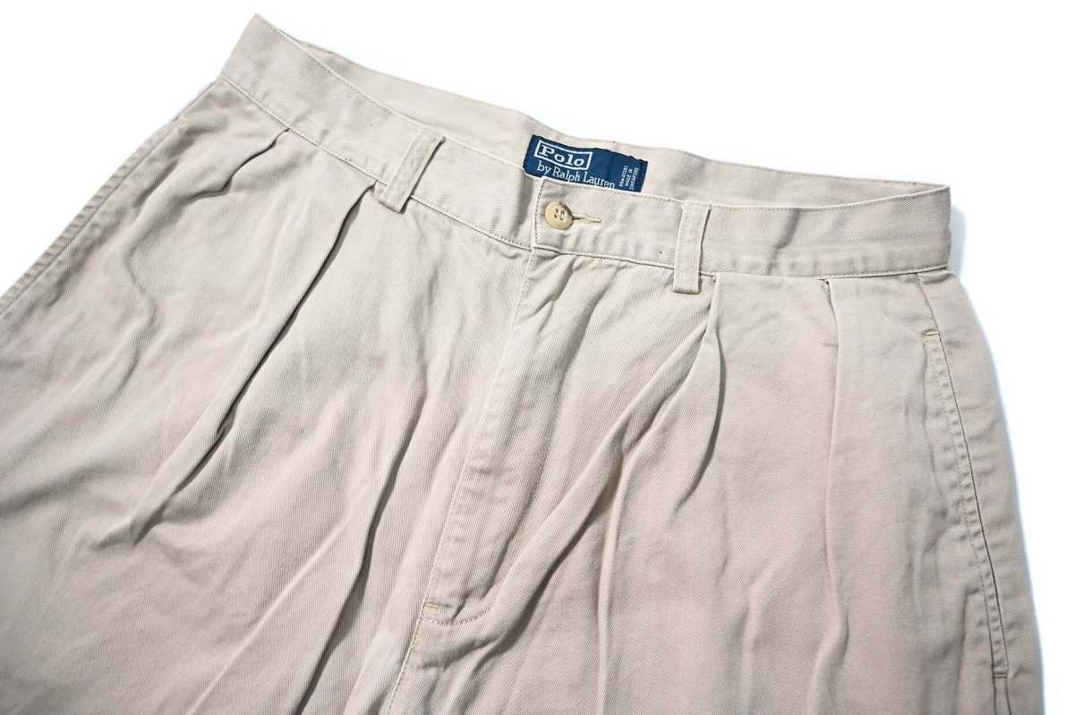 画像2: 90-00s Used Polo Ralph Lauren Tyler Shorts Khaki (2)