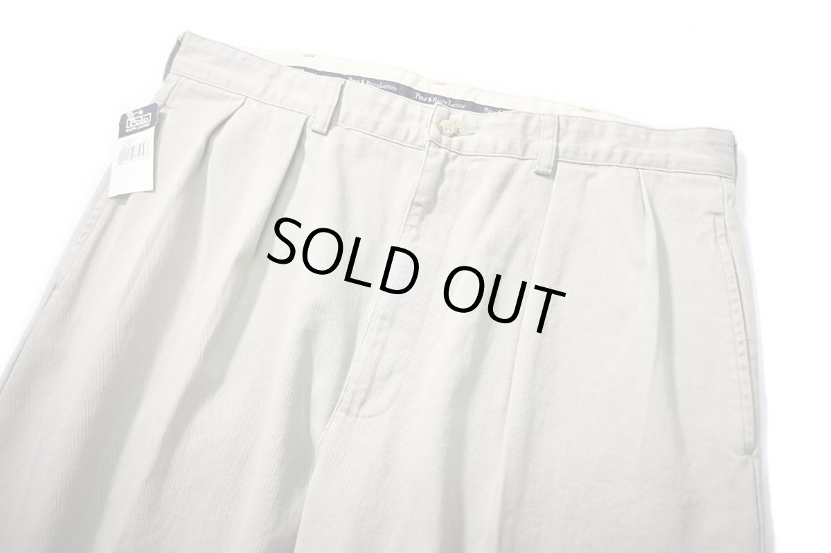 画像2: 90-00s Deadstock Polo Ralph Lauren Pleated Chino Trouser Khaki "Andrew Pant" ラルフローレン (2)