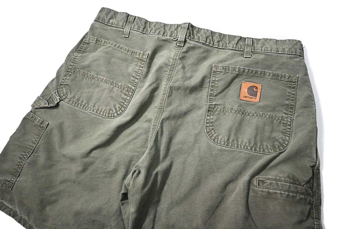 画像3: 00s Used Carhartt Canvas Utility Work Short Olive (3)