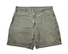 画像1: 00s Used Carhartt Canvas Utility Work Short Olive (1)