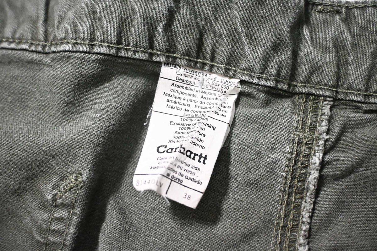 画像5: 00s Used Carhartt Canvas Utility Work Short Olive (5)