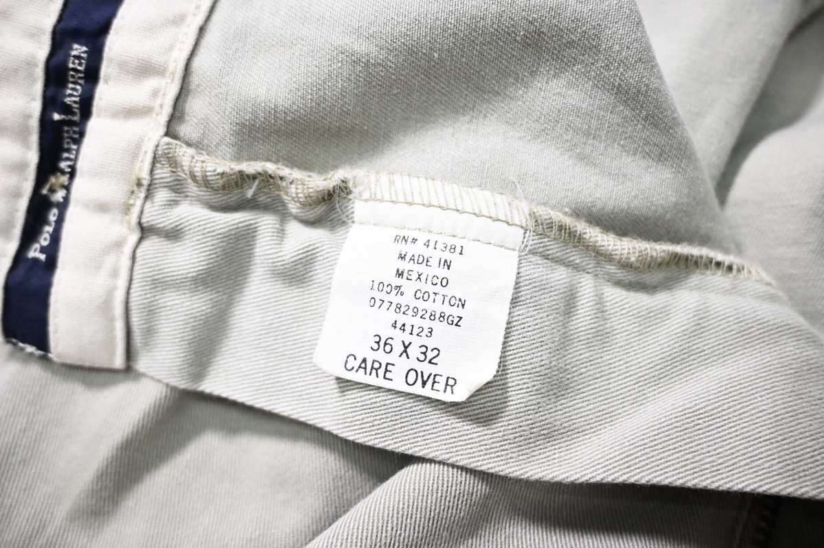 画像8: 90-00s Deadstock Polo Ralph Lauren Pleated Chino Trouser Khaki "Andrew Pant" ラルフローレン (8)