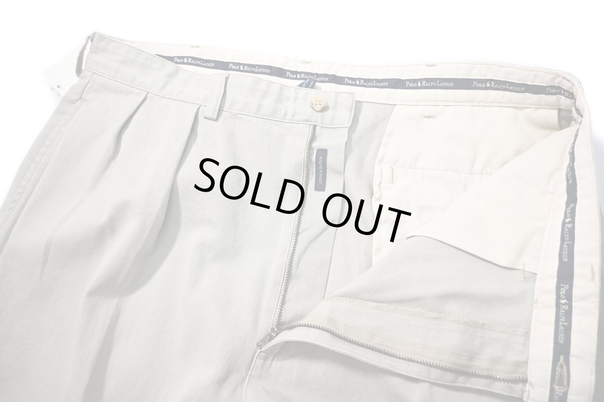 画像5: 90-00s Deadstock Polo Ralph Lauren Pleated Chino Trouser Khaki "Andrew Pant" ラルフローレン (5)