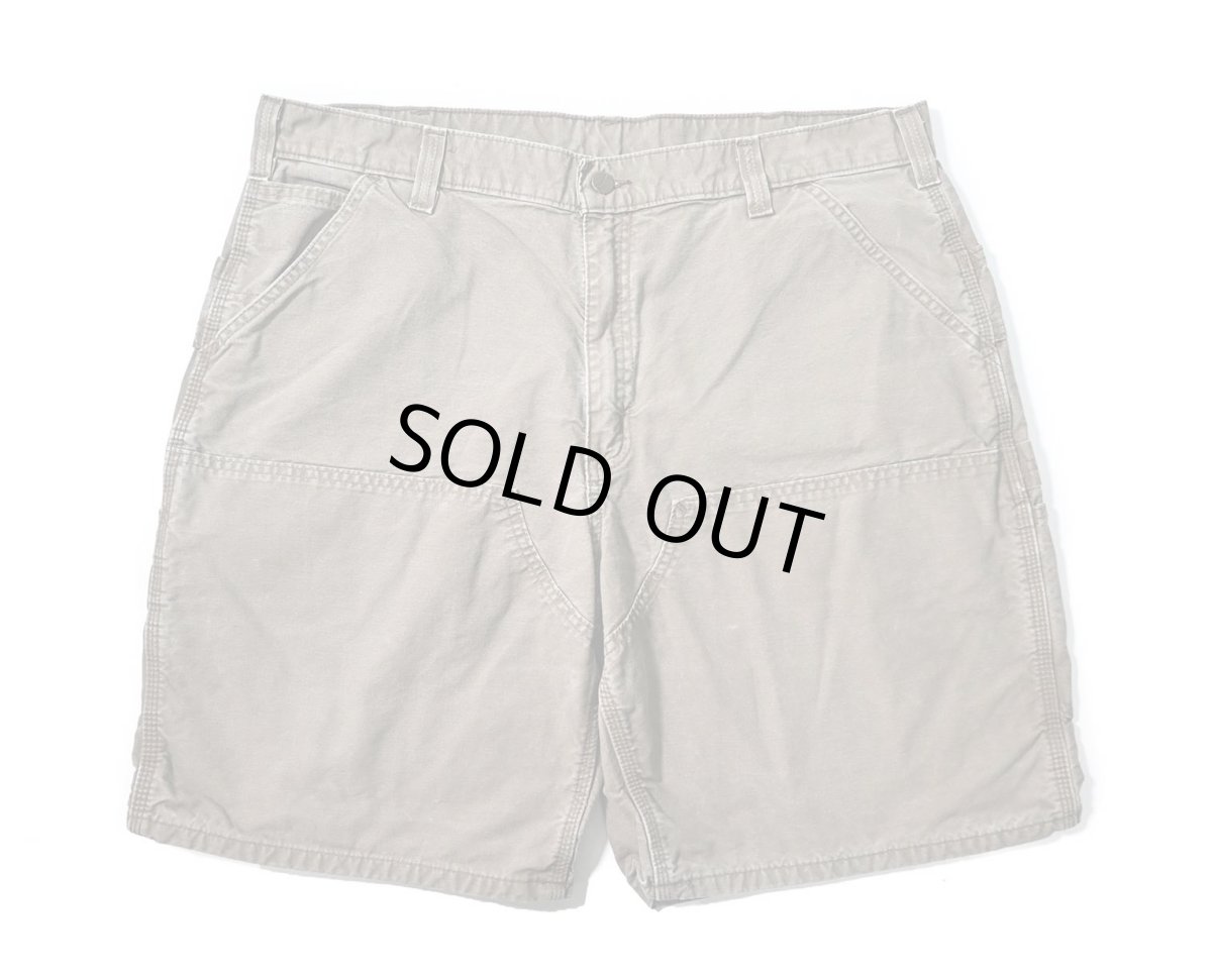 画像1: 00s Used Carhartt Double Knee Canvas Utility Work Short Light Brown (1)