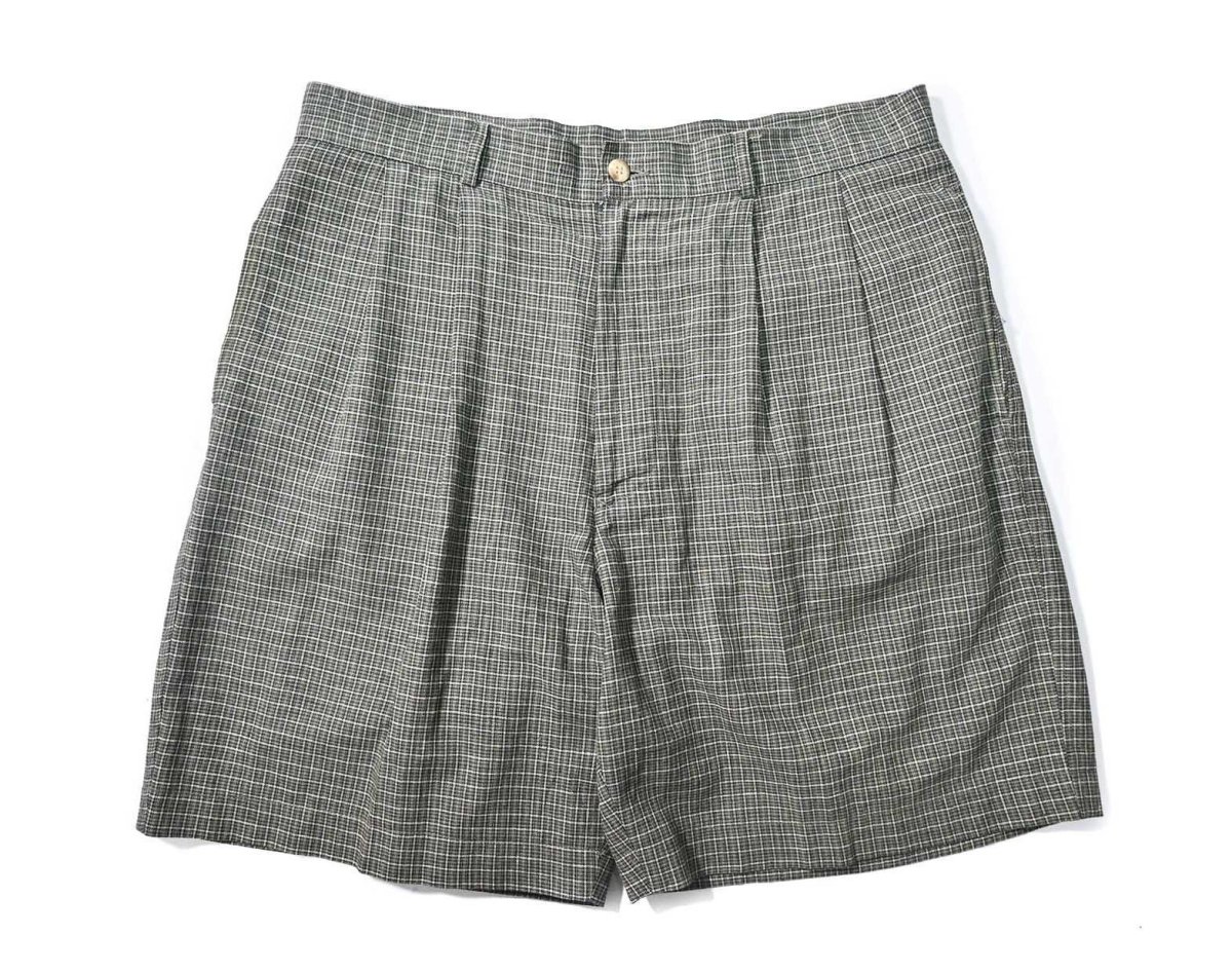 画像1: 00s Deadstock Perry Ellis Portfolio Linen Shorts (1)