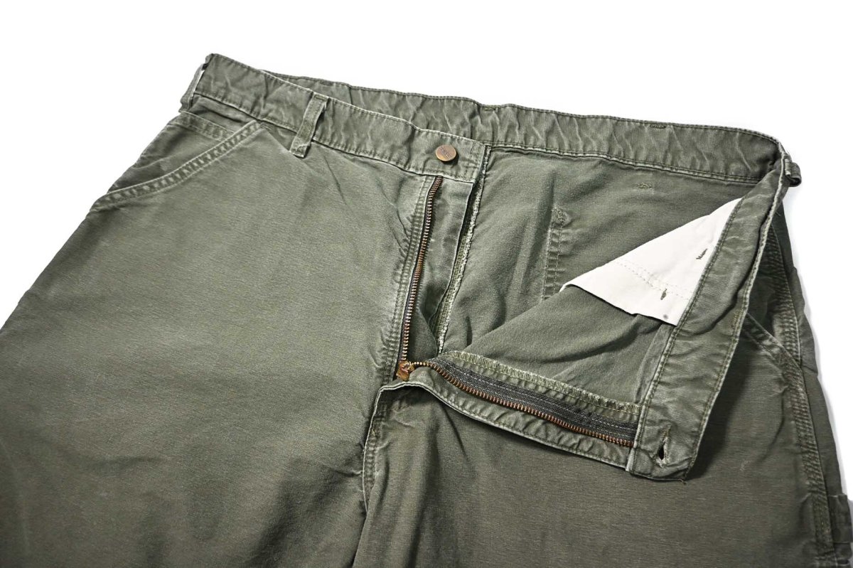 画像4: 00s Used Carhartt Canvas Utility Work Short Olive (4)