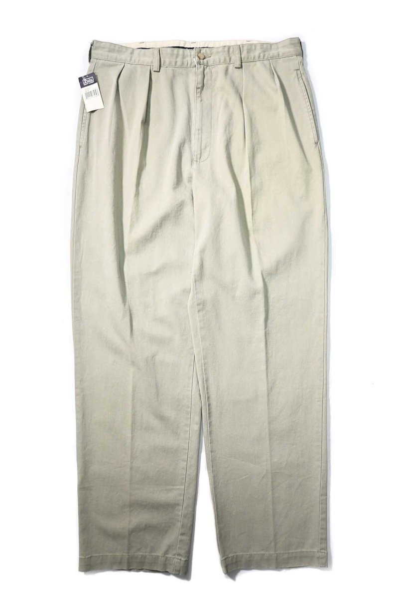 画像1: 90-00s Deadstock Polo Ralph Lauren Pleated Chino Trouser Khaki "Andrew Pant" ラルフローレン (1)