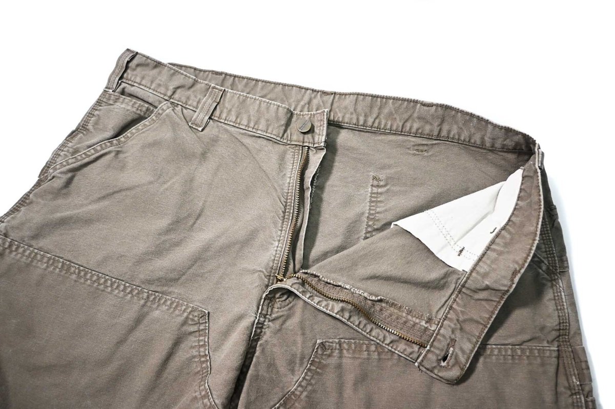 画像4: 00s Used Carhartt Double Knee Canvas Utility Work Short Light Brown (4)