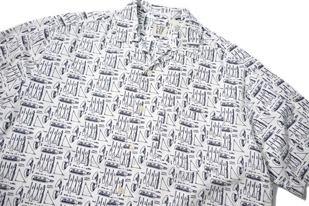 画像2: 00s Used Gap Short Sleeve Open Collar Shirt (2)