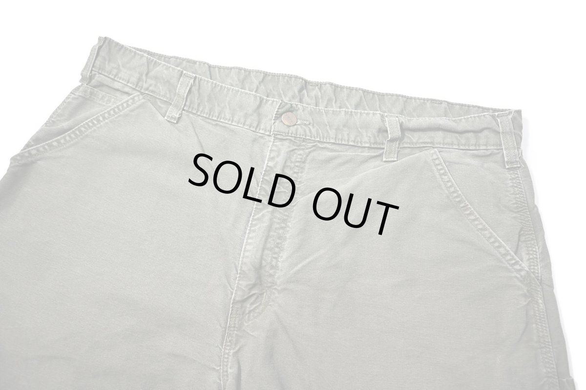 画像2: 00s Used Carhartt Canvas Utility Work Short Olive (2)