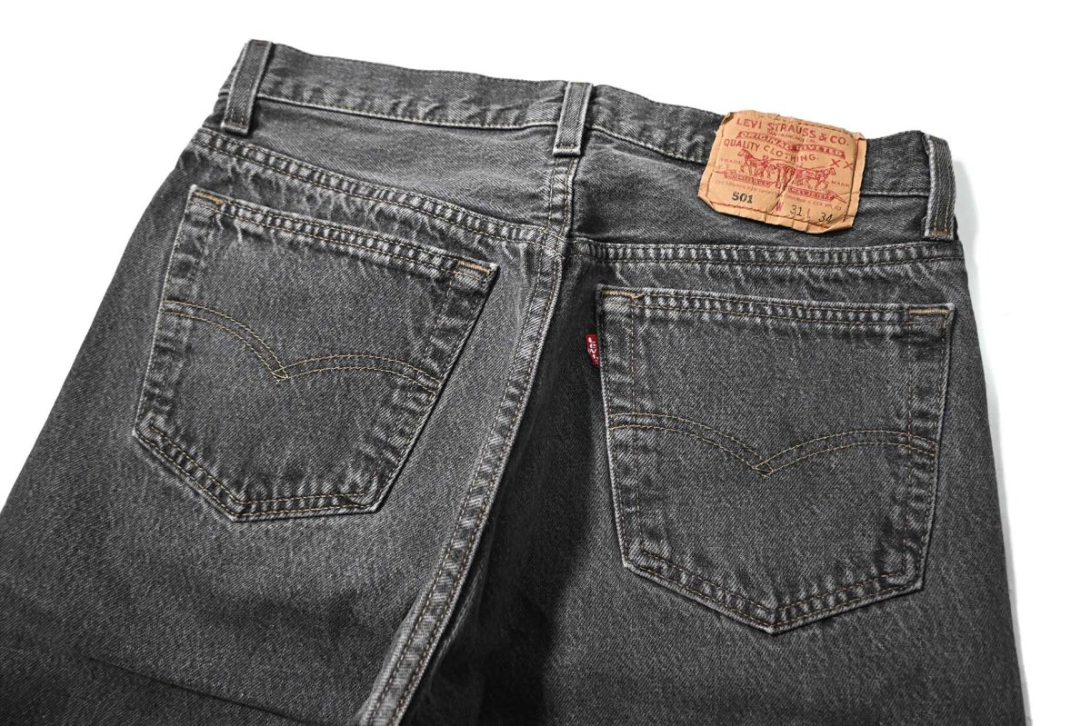 画像4: 93' Used Levi's 501 Denim Pants Cut off Black made in USA リーバイス 先染め (4)