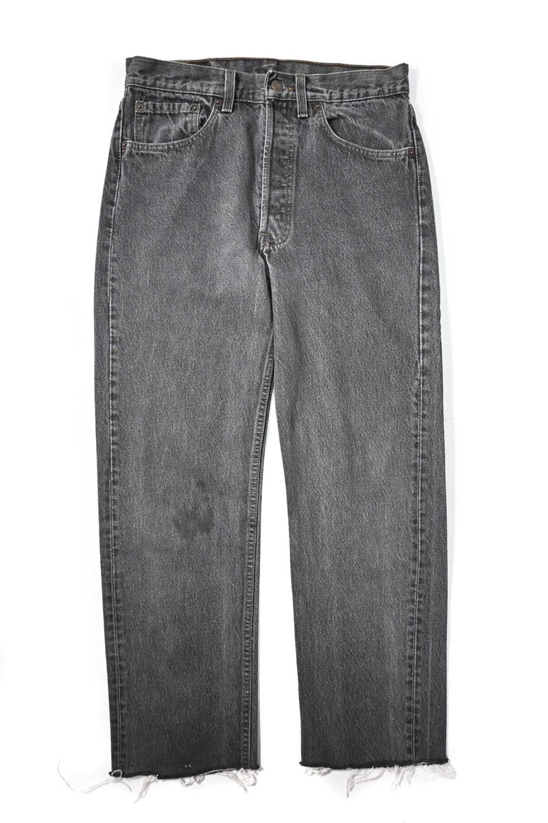 画像1: 93' Used Levi's 501 Denim Pants Cut off Black made in USA リーバイス 先染め (1)