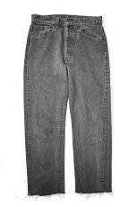 画像1: 93' Used Levi's 501 Denim Pants Cut off Black made in USA リーバイス 先染め (1)