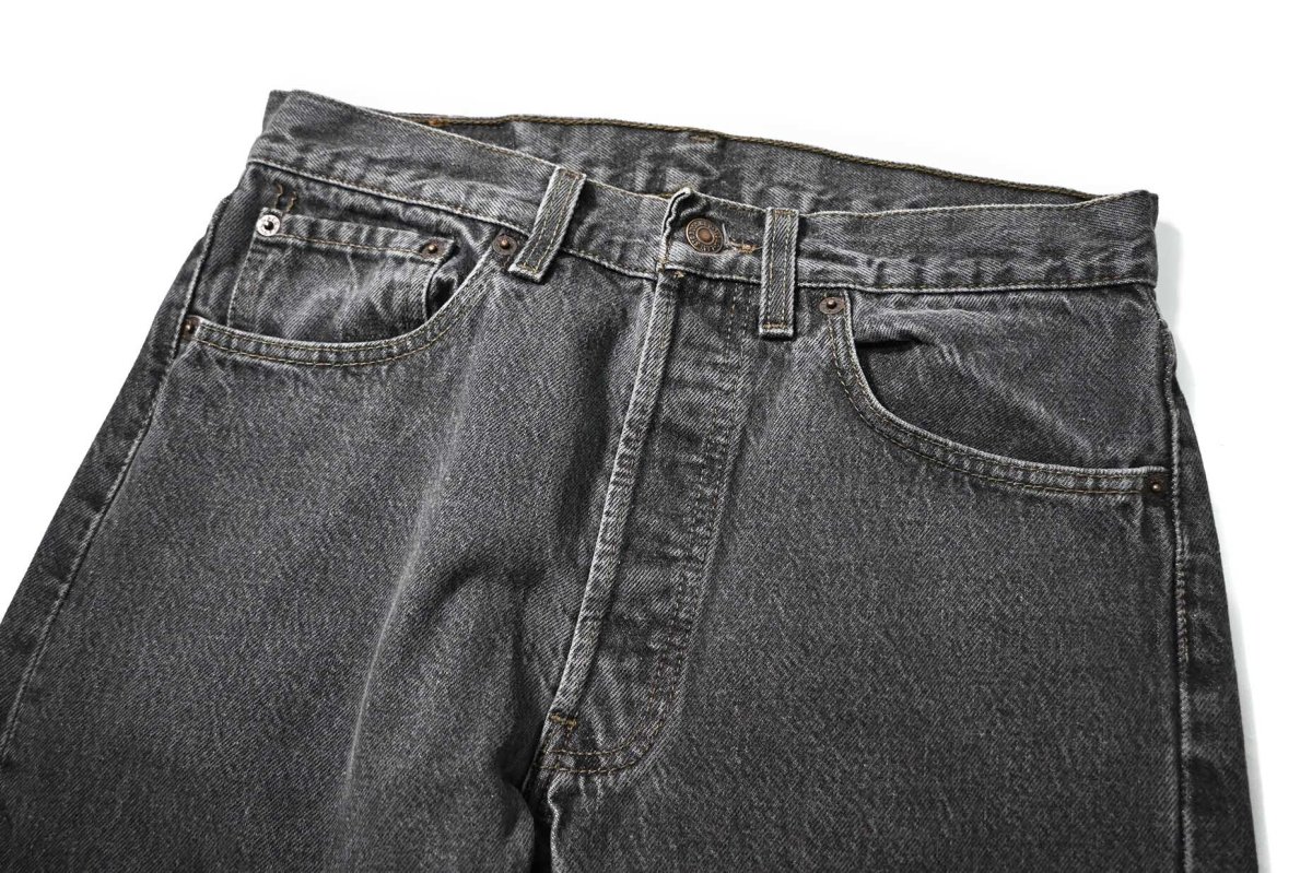 画像2: 93' Used Levi's 501 Denim Pants Cut off Black made in USA リーバイス 先染め (2)