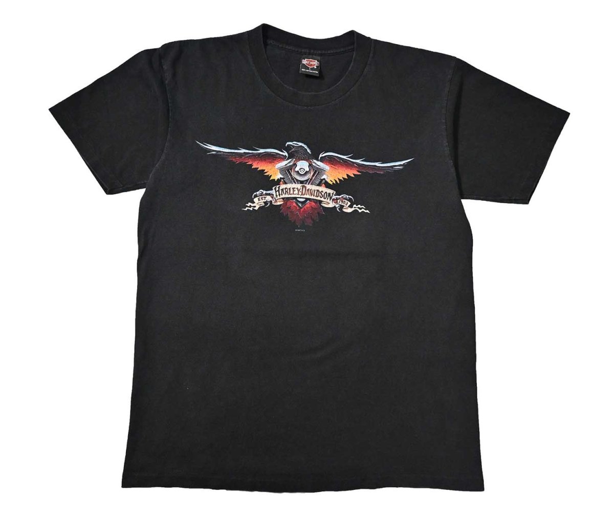画像1: 90s Used Harley-Davidson Print Tee made in USA (1)