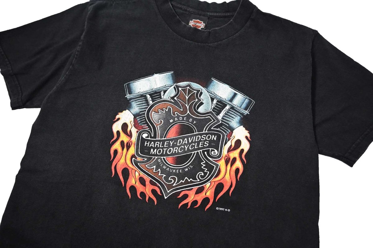 画像2: 90s Used Harley-Davidson Print Tee made in USA (2)