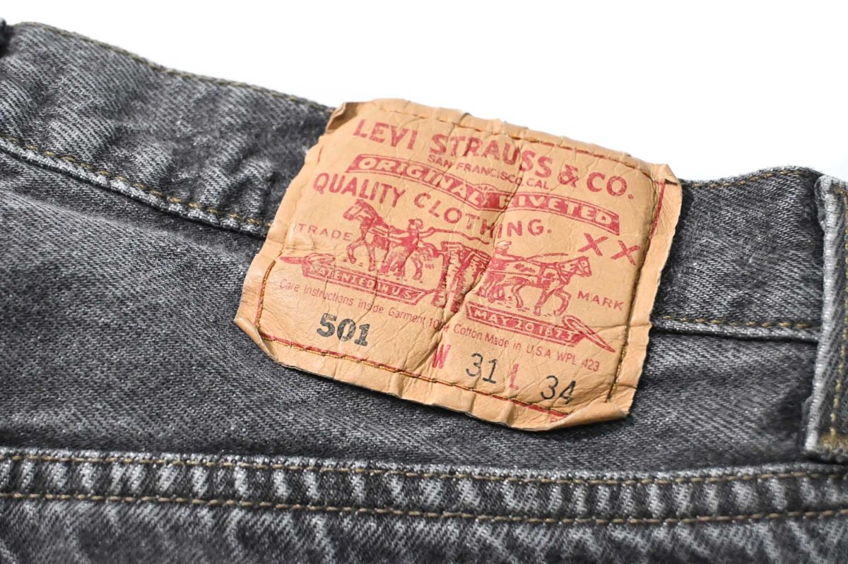 画像5: 93' Used Levi's 501 Denim Pants Cut off Black made in USA リーバイス 先染め (5)