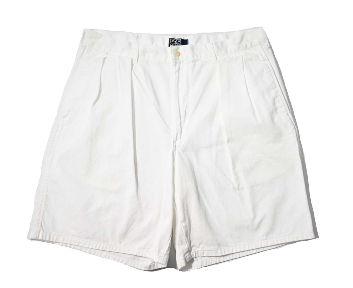 画像1: 80-90s Used Polo Ralph Lauren Chino Shorts White made in USA (1)