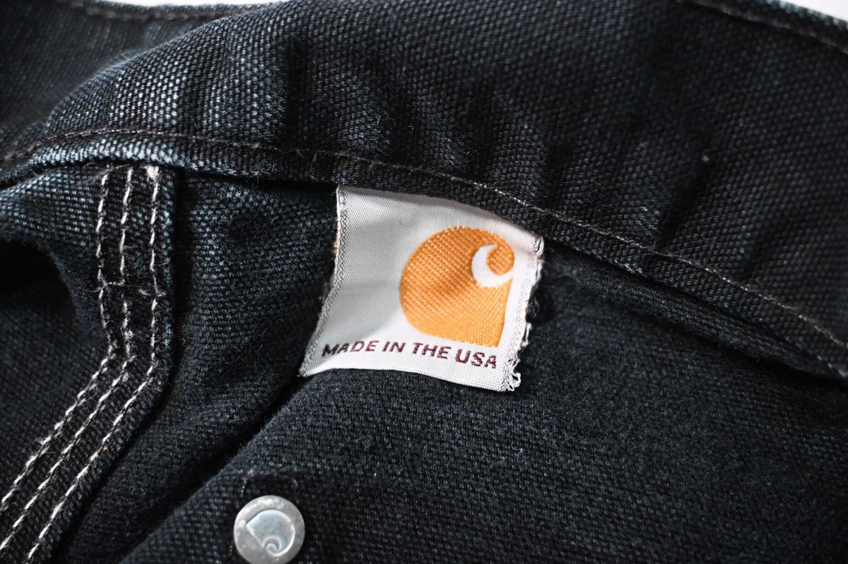画像7: Used Carhartt Duck Double Knee Carpenter Pants Black made in USA カーハート (7)
