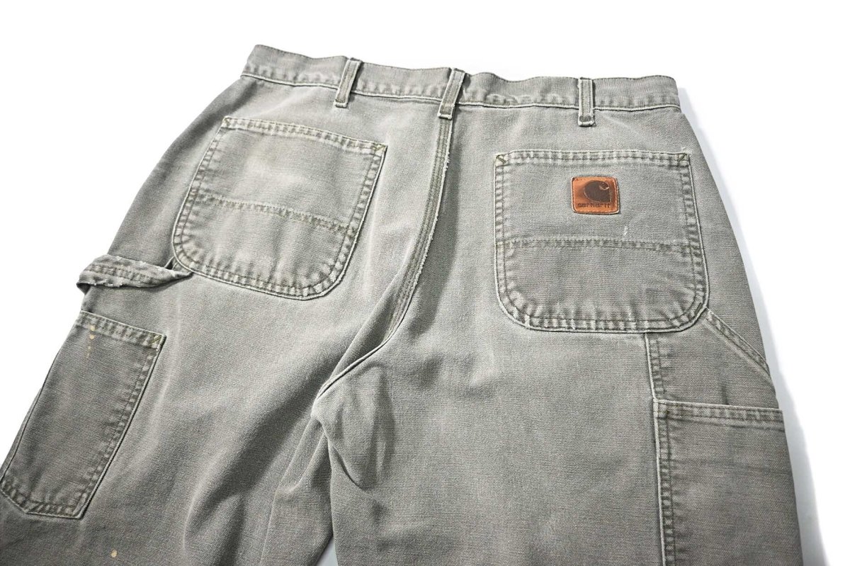 画像4: 00s Used Carhartt Duck Carpenter Pants Moss カーハート (4)