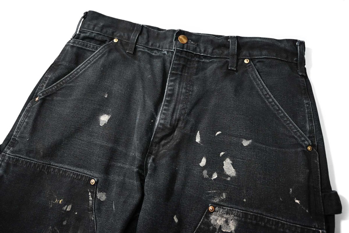 画像2: Used Carhartt Duck Double Knee Carpenter Pants Black made in USA カーハート (2)