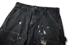 画像2: Used Carhartt Duck Double Knee Carpenter Pants Black made in USA カーハート (2)