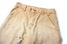 画像2: 16' Used Carhartt Duck Carpenter Pants Brown カーハート (2)