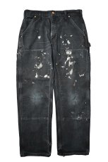 画像1: Used Carhartt Duck Double Knee Carpenter Pants Black made in USA カーハート (1)