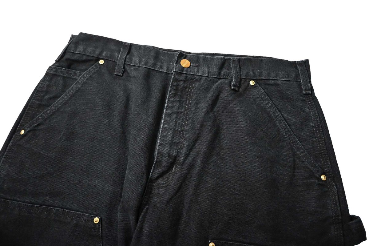 画像2: 10' Used Carhartt Duck Double Knee Carpenter Pants Black カーハート (2)